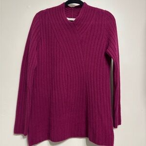 Soft Surroundings Vittoria Cashmere Sweater in magenta. Women’s size medium